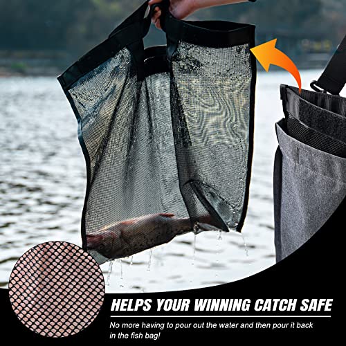 Goture Fish Tournament Pesar na bolsa, a 50 libras de peixe em escala de suspensão digital e baixo pesam na bolsa com a régua de peixes 3 em 1 kit, um saco de pesca de malha interna removível e com zíper, 26 x 22 polegadas pesca para pesca de robalo