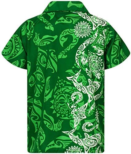 Camisa Havaiana King Kameha para Men Botão Casual Funki