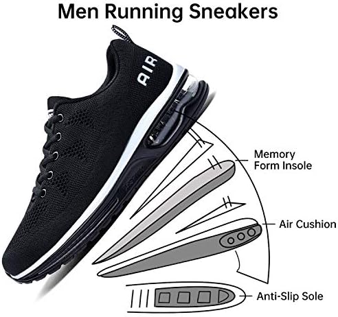 Mehoto Mens Air Running Sneakers, Men Sport Fitness Gym jogging Walking Shoes leves, tamanho 7-12.5