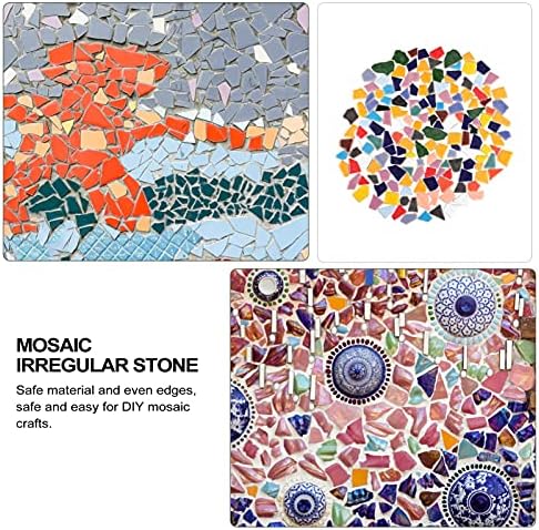 Magiclulu Diy Mosaic Stone 200G colorido Mosaico Mosaico Mosaico Diy Mosaico Tiles decorativos Mosaico de cerâmica irregular Placas DIY Placas de imagem Florspots Flowerpots Pedaços de vidro de vidro manchados