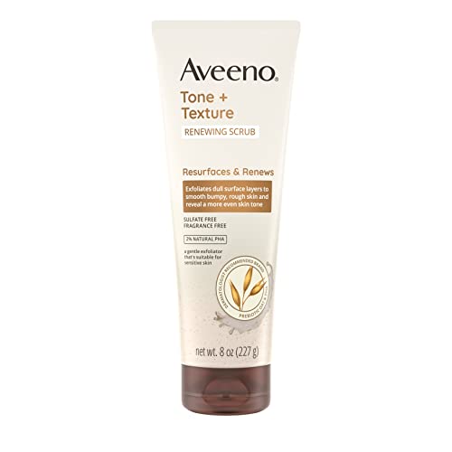 Aveeno Tone + Textura Renovando esfoliação corporal, esfoliando lavagem corporal para revelar a pele mais suave e um tom de pele mais