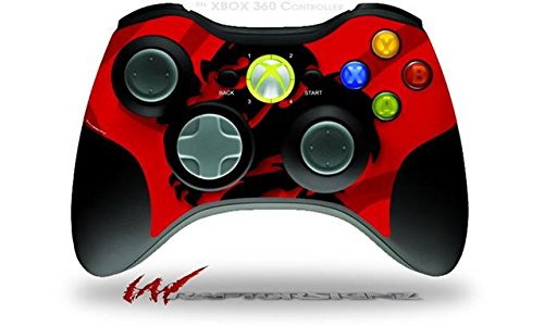 Skine Skin, estilo de decalque de Wractorskinz, compatível com o Xbox 360 Wireless Controller - Oriental Dragon Black On Red
