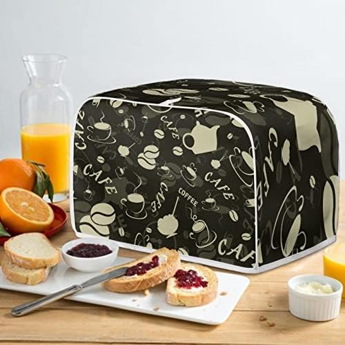 Para U Designs Toaster Dust Tampa 2 fatia, Capa de pão com tema de café Torbanas de moda Covers Covers de cozinha lavável resistente a manchas