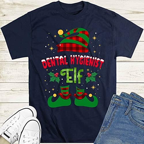 Camisa de elfo do higienista dental, camisa de natal higienista dental, camiseta de higienista dental de Natal, camisetas de