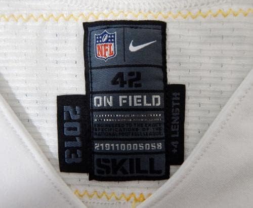 2013 Pittsburgh Steelers Damon Cromartie -Smith 42 Jogo emitido White Jersey 42 4 - Jerseys de jogo NFL não assinado usados
