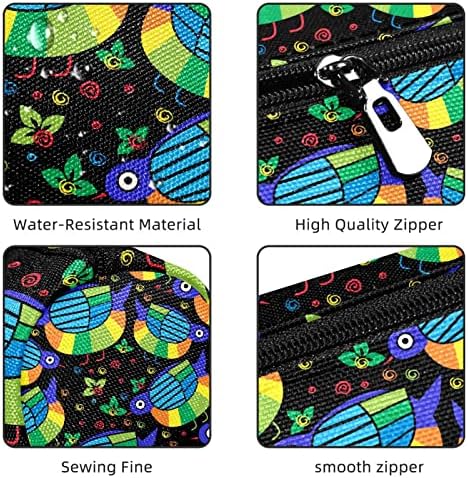 Funny Birds coloridos Padrão floral Caso de lápis Estudante papelaria bolsa zíper bolsa de maquiagem de maquiagem Bolsa de cosméticos para estudantes Escola Office Mulheres adolescentes meninos meninos