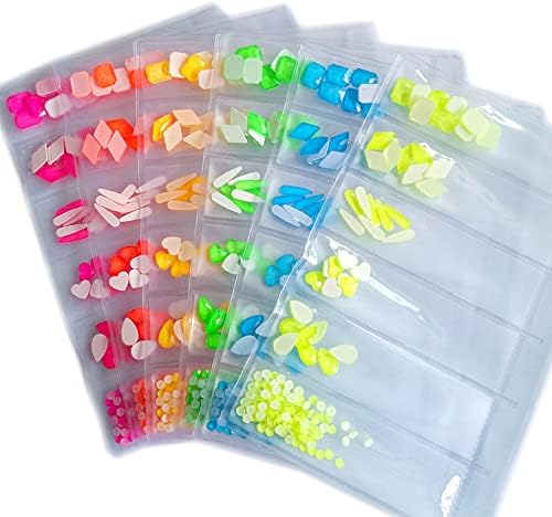 48pcs/saco coloras de cores de fluorescência AB vidro de vidro de vidro strasss ss6-20 decorações de arte de unhas strass strass shinestones luminous -