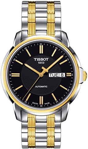 Tissot Mens Automático III 316L Caixa de aço inoxidável com revestimento de ouro em ouro amarelo Relógio automático, cinza, aço