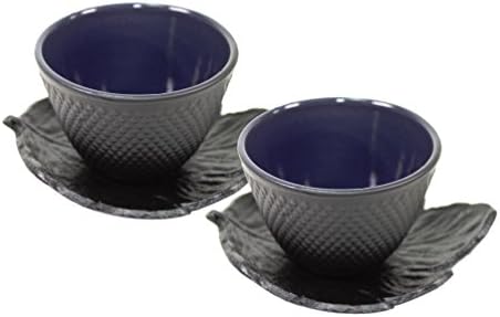 Black Polka Dot Hobnail Japanese Ferro fundido Cup de chá de chá com xícara de chá ~ Pagamos seu imposto sobre vendas