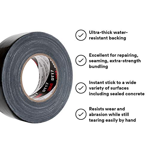 3m DT17 Super Duty Ultra-Thick Fita, preto, 48 mm x 32m, 17 mil-Proteção, remendo e pacote, 1 pacote