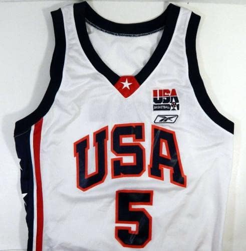 Basquete da equipe EUA 5 Jogo emitiu White Jersey 44 DP20252 - jogo da NBA usado