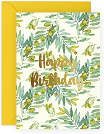 Cartão de aniversário da Mãe Central 23 - cartão de aniversário da tia - Olive Branch - Green - Presentes de aniversário