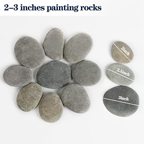 SIMETUFY 45 PCS pintando rochas a granel, rochas de rio para pintura, rochas lisas planas para pintura de bricolage,