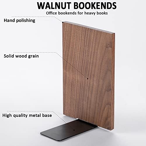 Muso Wood Wood Handmade Walnut Livro, não-esquisitos para suportes para prateleiras, grandes livros resistentes para livros