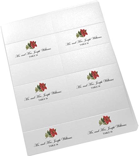 Cartões para impressão para impressão de férias Poinsettia de inverno e Natal, conjunto de 60, impressoras a laser e jato de