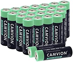 Camvion 1.5V AA LR6 AM3 Baterias alcalinas, de alta capacidade dupla de baterias