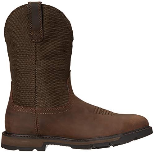 Ariat Shondbreaker Quadrado de dedo do dedo de dedo da água de aço à prova d'água Botas de trabalho - bota de trabalho de couro de couro masculino