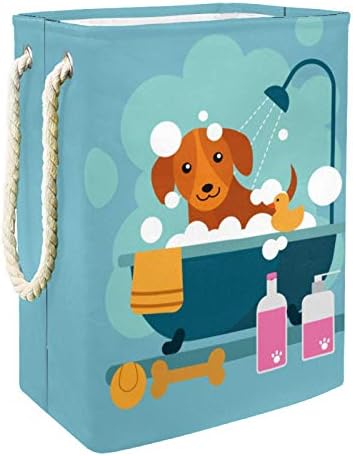 Deyya Dog Blue Animal Laundry Bestkets Testar alto alto dobrável para crianças adultas meninos adolescentes meninas em quartos banheiro