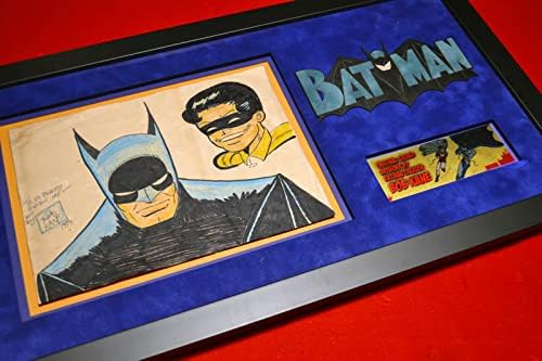 Rare Batman e Robin original Bob Kane Vintage Color Art Autograf, quadro, UACC, COA