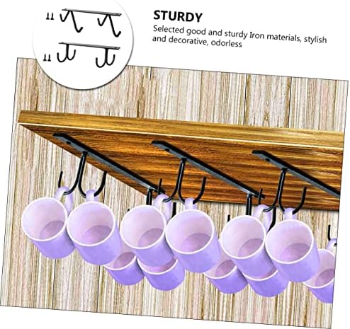 Zerodeko 2 conjuntos de ganchos de caneca sob prateleira Rack de caneca de caneca sob a cozinha do armário sob armário