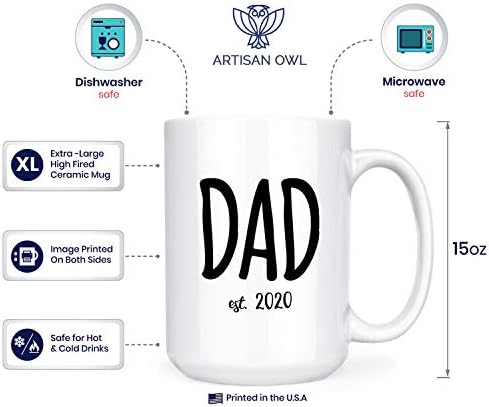 Mãe est. 2020 - New Parent - 15oz de luxo de dupla face -lados caneca de chá