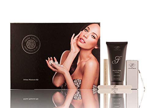 Forever Flawless Brilliance Nail Care Kit, arquivo de unhas, tampão de unhas de 4 vias, óleo de cutícula enriquecida com nutrientes para pedicure de manicure, kit de grooming de viagem de luxo ff99