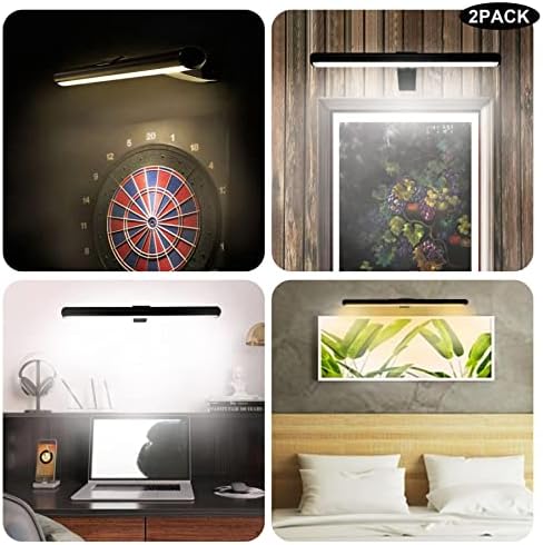 2Pack Battery LED LED LUZES DE PINTURA RECULHADA COM LUZ REMOTO EM REMOTO, Black Display Black Display para pintura de imagem,