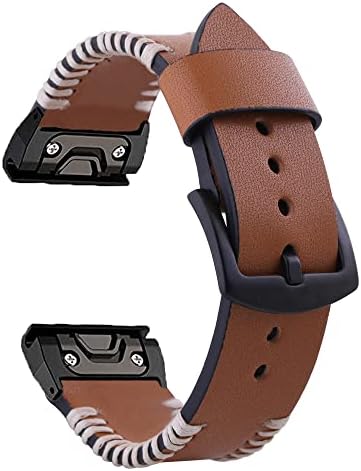 Faixa de couro djdlfa cinta de banda de relógio para Garmin Fenix ​​7 7x 5/5x Plus/6/6x Pro/Mk1/935 Smart Bracelet 22 26mm de