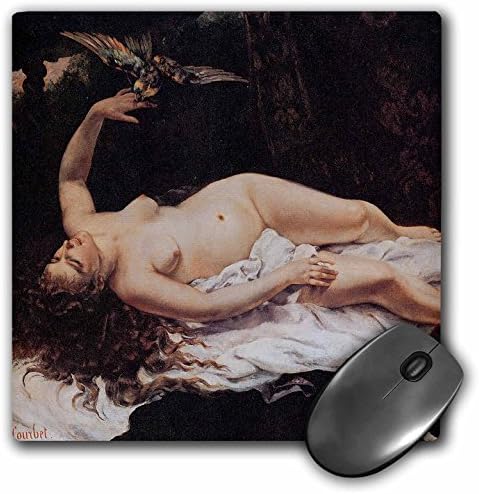 3drose 8 x 8 x 0,25 polegadas Mouse blide, mulher com papagaio de Gustave Courbet