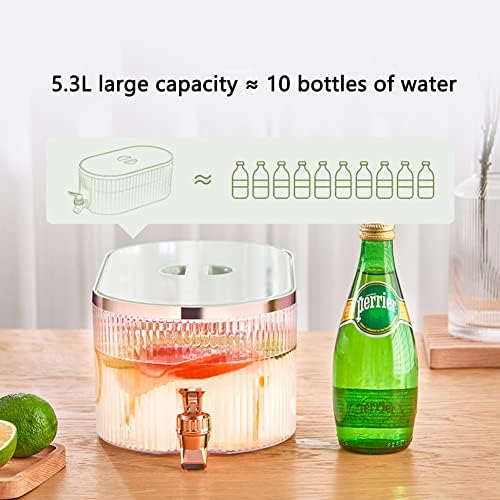 Lizhoumil 1.4 Gal Transparent Beverage Dispenser com Spigot Capacidade de grande capacidade Caixa de armazenamento de refrigerador de água fria para frua de chá FAUCET DRINCA FECH