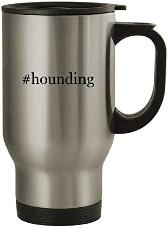 Presentes de Knick Knack Hounding - 14oz de aço inoxidável Hashtag Caneca de café, prata, prata