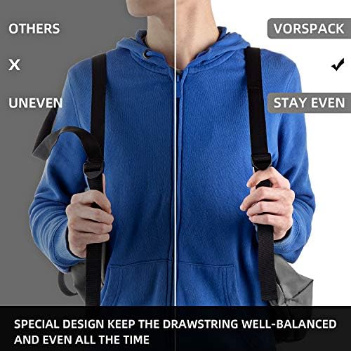 Vorspack Prawstring Backpack Saco de ginástica de ginástica resistente à água com bolso lateral para homens Mulheres