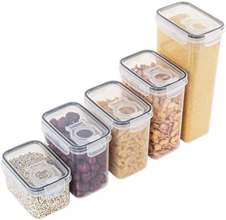 Recipientes de alimentos plásticos com tampas, recipientes reutilizáveis ​​de armazenamento de alimentos para organização de cozinha