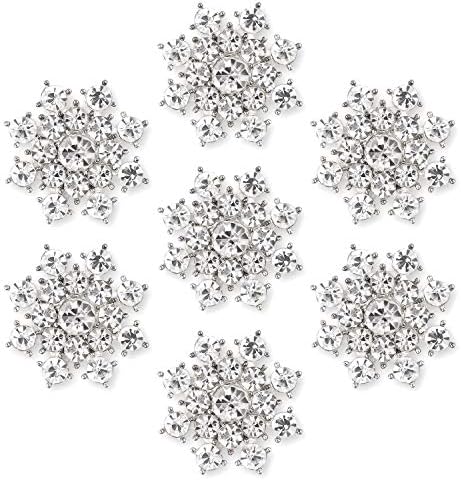 Appliques de stromestone de floco de neve de cristal de prata - yimil chinesto de traseiro plano enfeites para botões Os broches