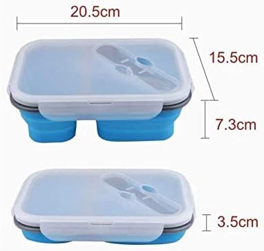 Avavofo Bento lancheira Caixa de alimentos de silicone, dois compartimentos selados para lancheira de grande capacidade ， lancha