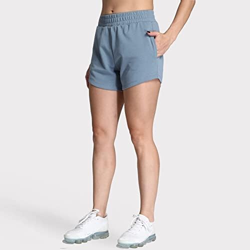 AOXJOX Treinamento Swort Surfra para mulheres Chaços de cintura alta shorts atléticos ioga de corrida