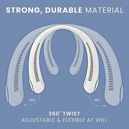 Ventilador de pescoço portátil Nexair - 3 velocidades refrigeradoras de pescoço recarregáveis, fã de qualidade e pescoço pessoal para mulheres e homens design moderno, ótimo fã de refrigeração para viagens, ao ar livre e esportes