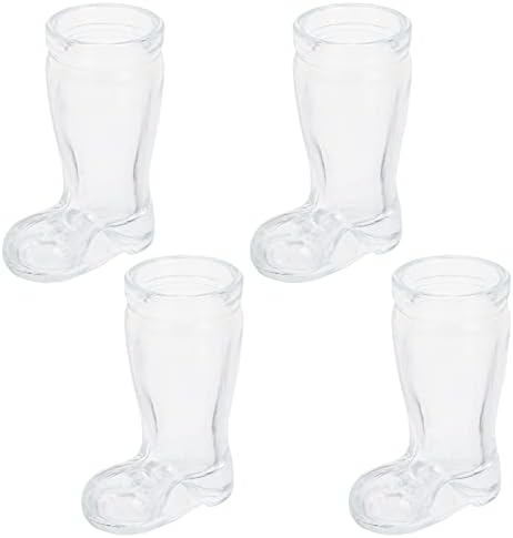 Canecas de vidro de vidro de doitool canecas de vidro 4 pcs copos de bota de bota copos de cerveja de bota bebendo canecas copos de vinho guixas de bebida para o aniversario ocidental Bacharel