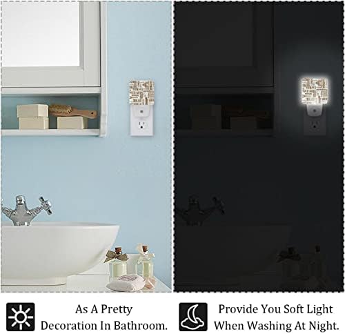 Rodailycay sensor de luz leve Letras de construção de luzes, 2 pacotes de luzes noturnas se conectam na parede, luz noturna de LED branco para viveiro, quarto, banheiro, corredor, quarto infantil, escadas