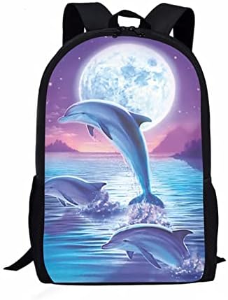 Jndtueit desenho animado Axolotl Adolescentes Mochila e lancheira Conjunto, mochilas de animais do mar preto rosa com compartimento,