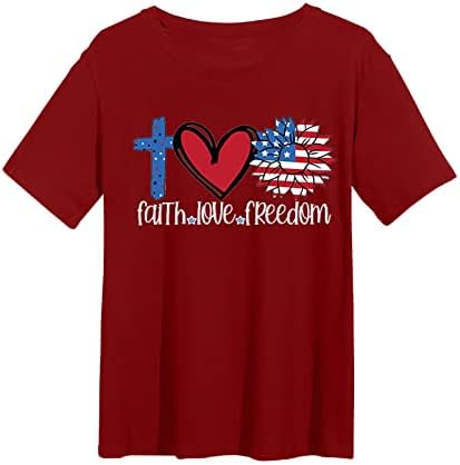 Camisas de verão para homens camiseta masculina amor monograma impressão Camiseta de coração quarto de julho bandeira masculina