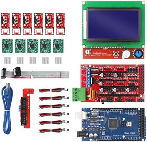 Kit de impressora 3D CNC Mookeenona com Mega 2560 BOA RAMPS 1.4 Controlador LCD 12864 A4988 Motor