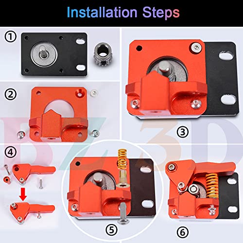 BZ 3D Ender 3 Extrusora de engrenagem dupla, extrusora de metal de acionamento duplo para Ender 3 v2/pro/ender 5/plus/Cr-6