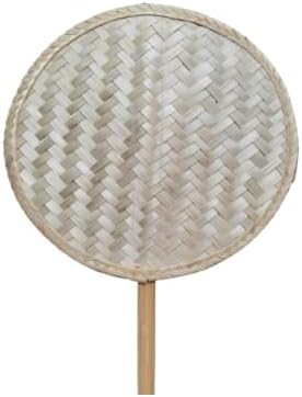 Tamanho de 9 polegadas de 9 polegadas Vintage Wedding Bamboo Hand Fan 1 Pack Design Cycle para presente Produto da Tailândia