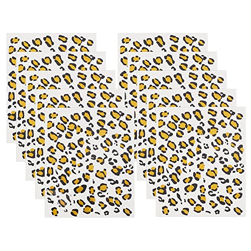 Olycraft 10 folhas de tatuagem de leopardo temporário adesivos de tatuagem de 5x6 polegadas Cheetah leopardo tatuagem