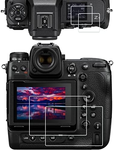 PCTC Z9 Z8 Top + Screen Protector [2 + 2 pacote] Compatível com Nikon Z9 Z8 Z 8 Z 9 Câmeras Digital SLR Protetor de tela de vidro temperado de alta definição