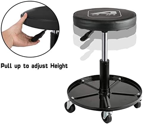 360 graus Swive Garage Shop Roller Seat, assento ou cadeira de utilidades móveis, fezes com rodas, assento giratório redondo, com