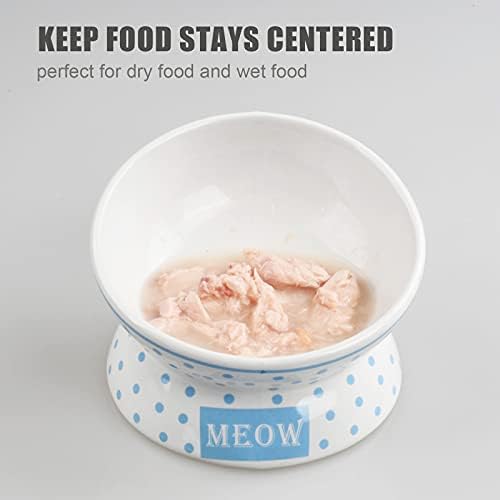 Tigela de comida de gato de meowgod elevado tigelas de gato elevado tigela de gato tigela de alimentos para animais de estimação, proteja a coluna do animal de estimação, anti-vomitantes e reduza a carga do pescoço, a máquina de lavar louça