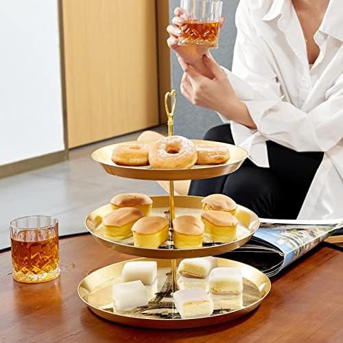 Suporte de bolo tfcocft, conjunto de exibição de tabela de sobremesa, placa de exibição de sobremesa de frutas, padrão de torre retro eiffel