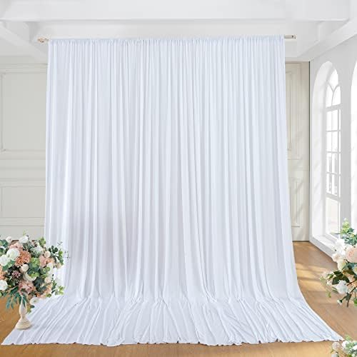 Cortinas brancas cortinas de cortina de 30x10 pés de espessura cortinas de casamento de festas para festas de aniversário